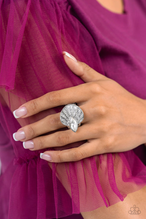 Paparazzi Fan Dance Dazzle - White Ring