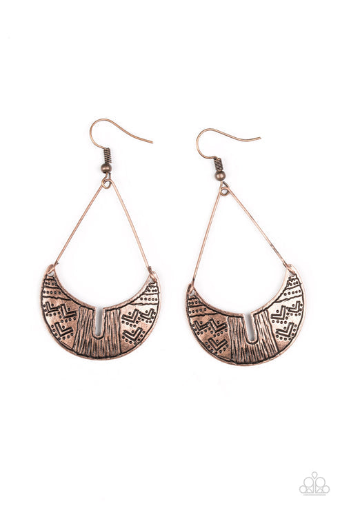 Paparazzi  Trading Post Trending - Copper  Earrings
