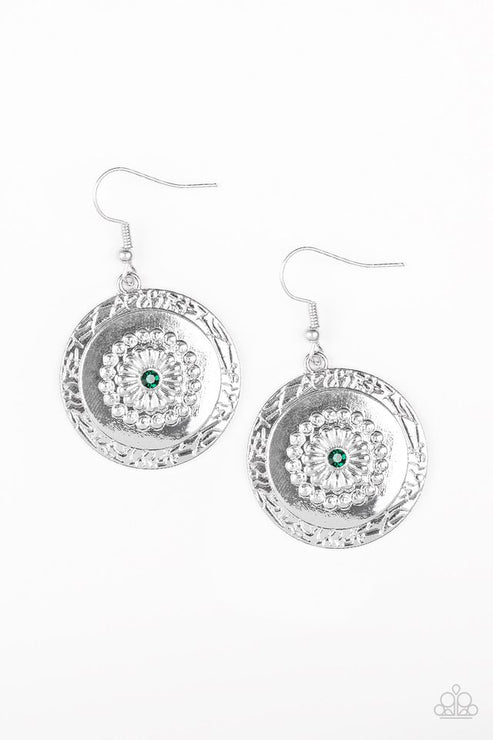 Paparazzi  Peppy Poppy - Green  Earrings