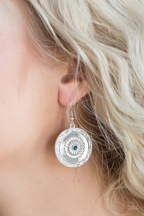 Paparazzi Peppy Poppy - Green Earrings