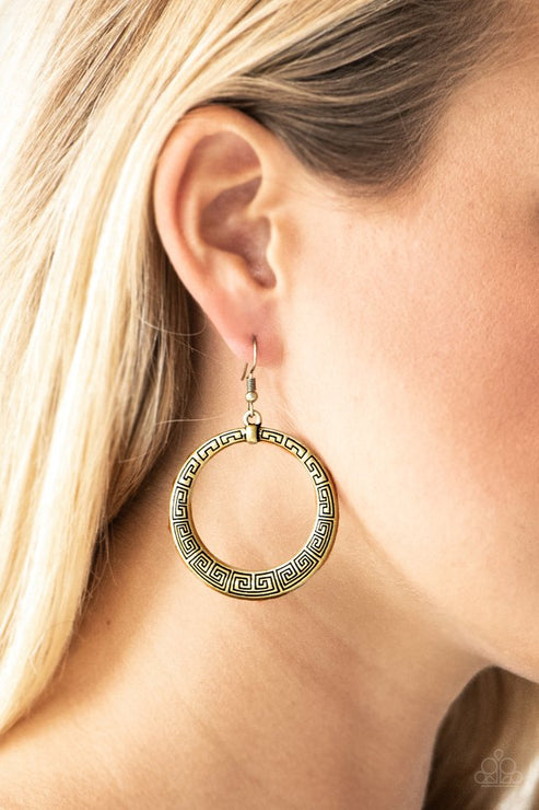 Paparazzi Mayan Mantra - Brass Earrings