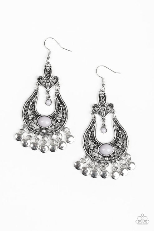 Paparazzi Fiesta Flair - Silver Earrings