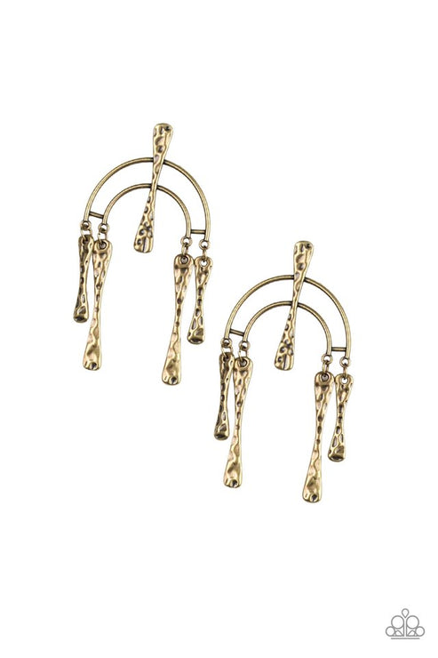 Paparazzi ARTIFACTS Of Life - Brass Post Earrings