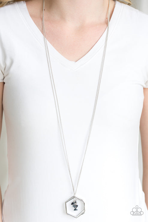 Paparazzi Chicly Geocentric - Blue Necklace