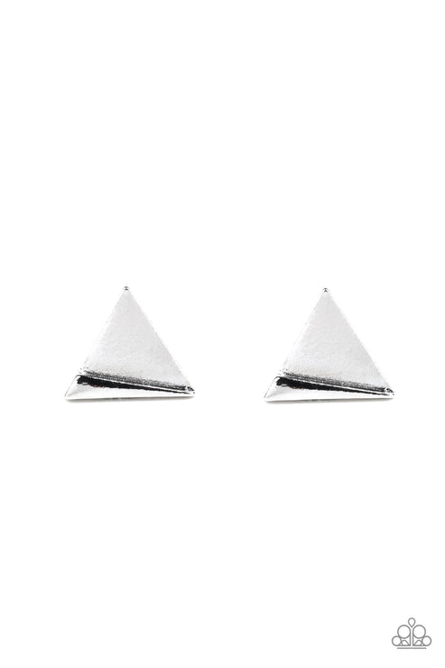 Paparazzi Die TRI-ing - Silver Post Earrings