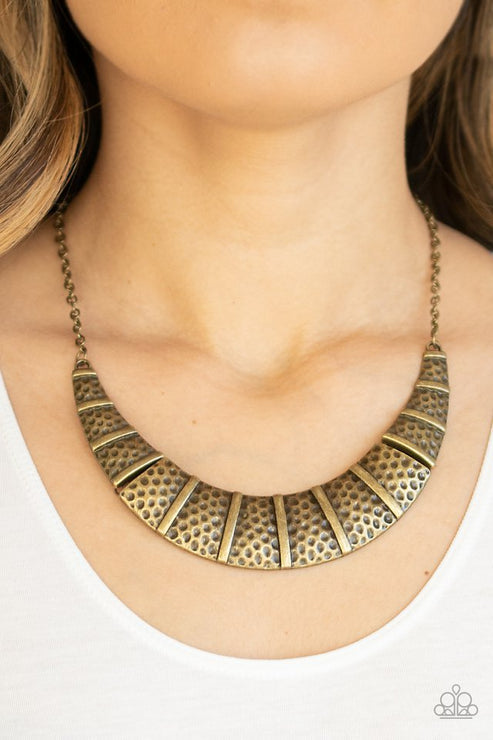 Paparazzi Metallic Mechanics - Brass Necklace