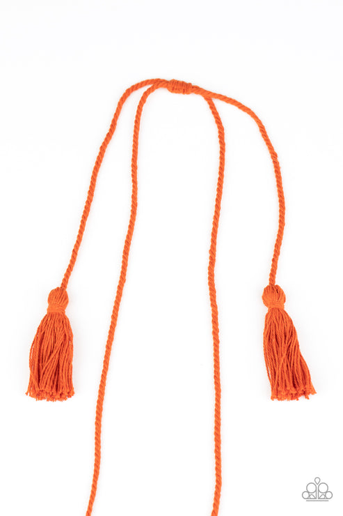 Paparazzi Between You and MACRAME - Orange Necklace