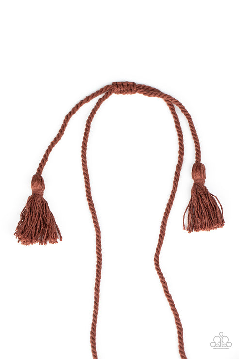 Paparazzi Macrame Mantra - Brown Necklace