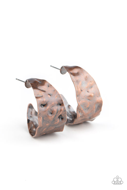 Paparazzi  Put Your Best Face Forward - Copper  Earrings