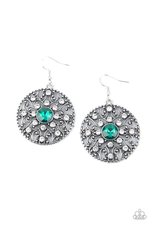 Paparazzi  GLOW Your True Colors - Green  Earrings