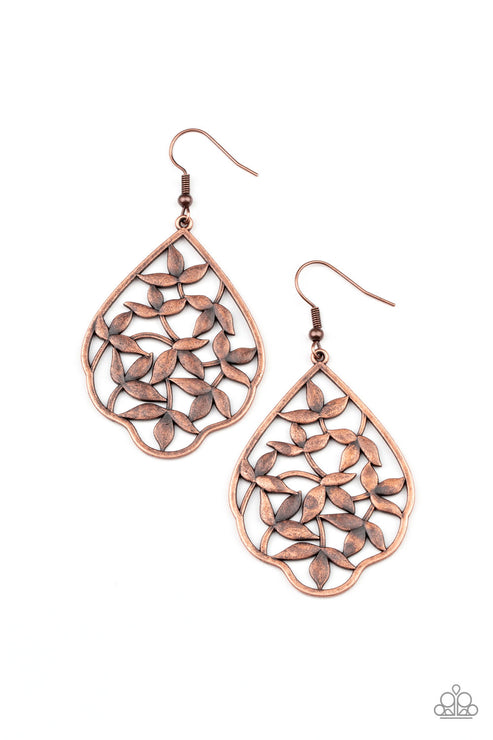 Paparazzi  Taj Mahal Gardens - Copper  Earrings