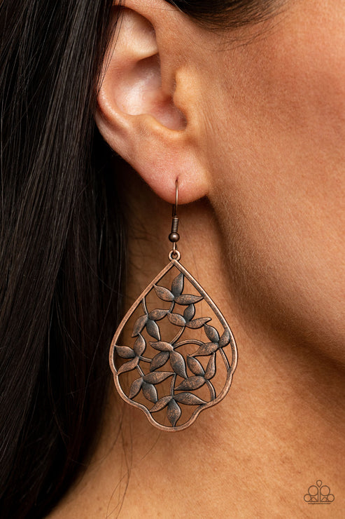 Paparazzi Taj Mahal Gardens - Copper Earrings
