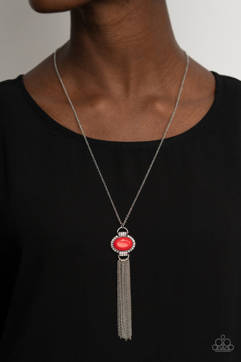 Paparazzi What GLOWS Up - Red Necklace