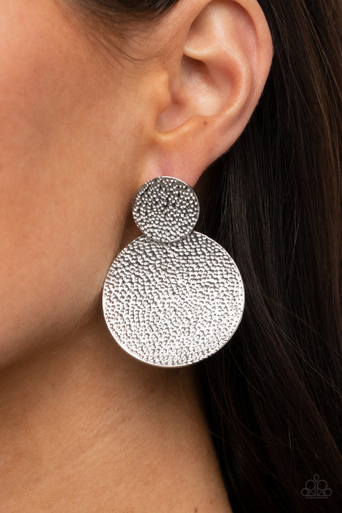 Paparazzi  Refined Relic - Silver  Post Earrings