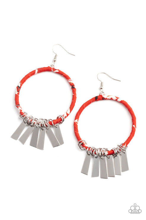 Paparazzi  Garden Chimes - Red  Earrings