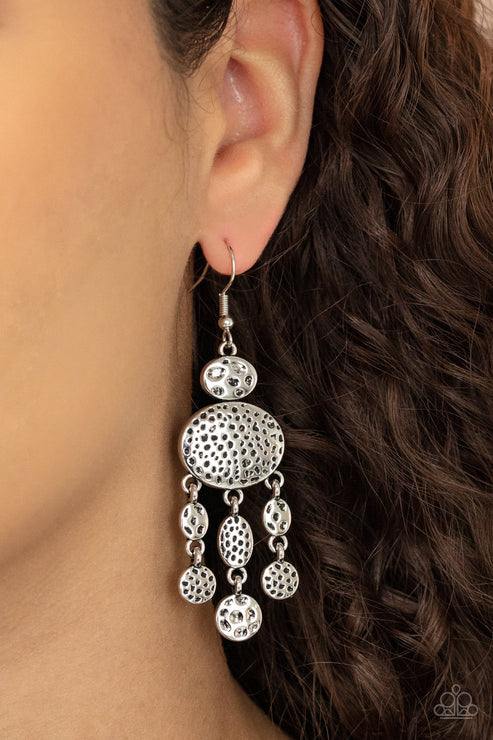 Paparazzi Get Your ARTIFACTS Straight - Silver Earrings