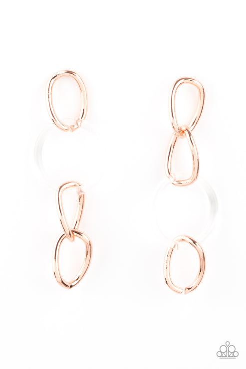 Paparazzi Talk In Circles - Copper Post Earrings