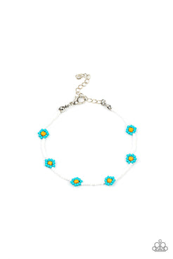 Paparazzi Camp Flower Power - Blue Bracelet