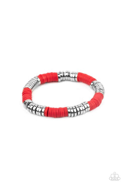 Paparazzi Stacked In Your Favor - Red Bracelet