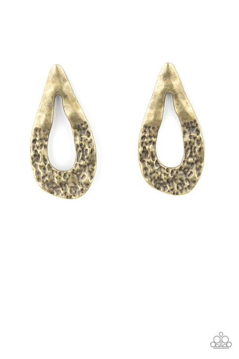 Paparazzi Industrial Antiquity - Brass Post Earrings