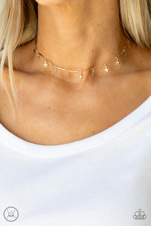 Paparazzi Little Miss Americana - Gold Necklace/Paparazzi Party in the USA - Gold Bracelet