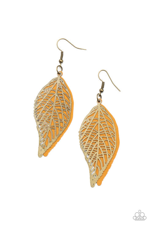 Paparazzi  Leafy Luxury - Brass  Earrings