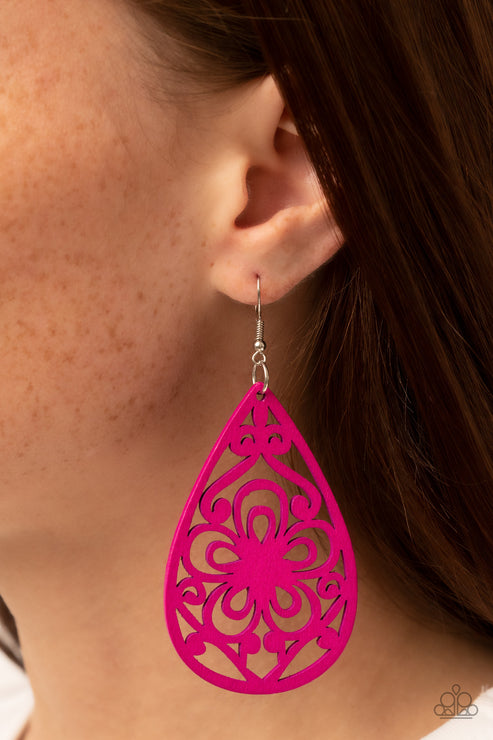Paparazzi  Marine Eden - Pink  Earrings