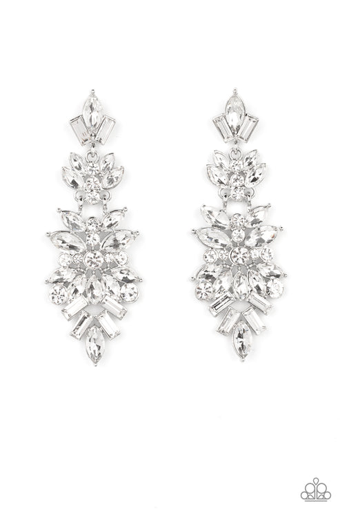 Paparazzi  Frozen Fairytale - White  Post Earrings