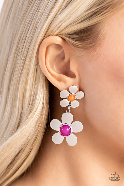 Paparazzi Fashionable Florals - Pink Post Earrings