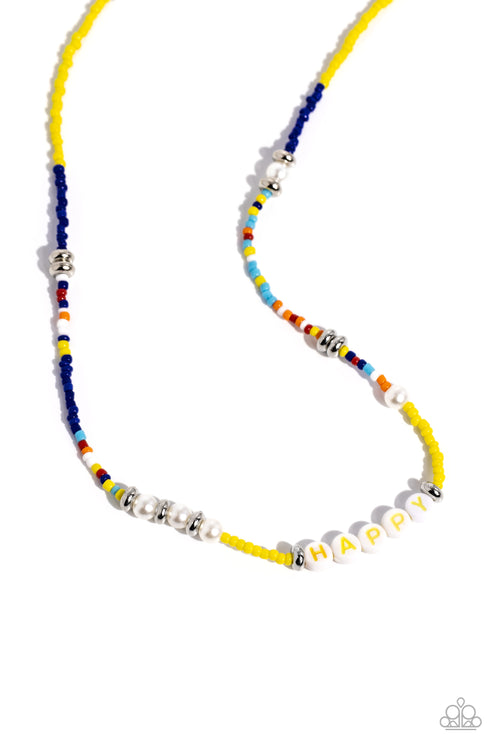 Paparazzi  Happy to See You - Yellow  Necklace