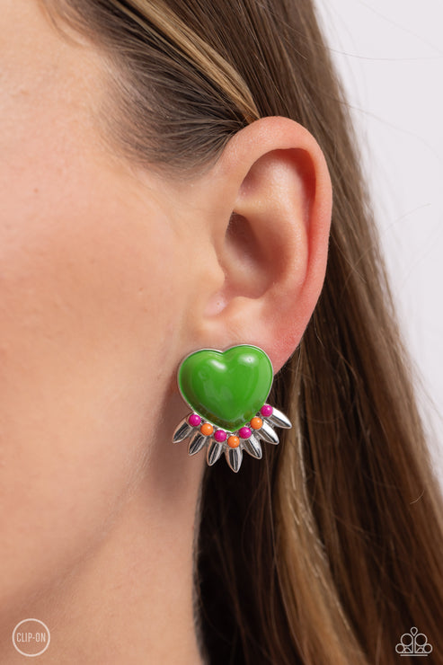 Paparazzi Spring Story - Green Clip-On