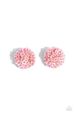 Paparazzi Corsage Character - Pink Post Earrings