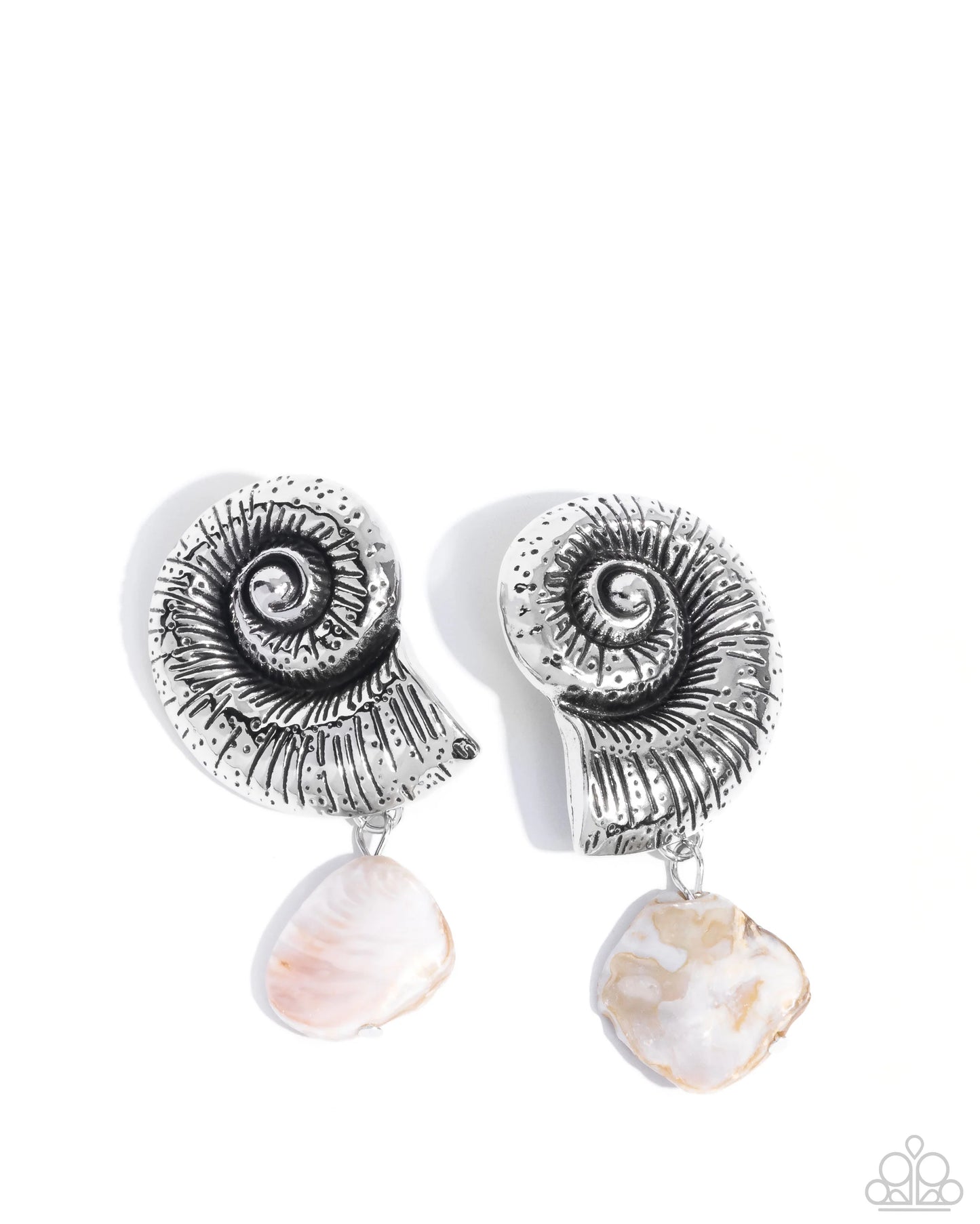 Paparazzi Conch Calypso - White Post Earrings
