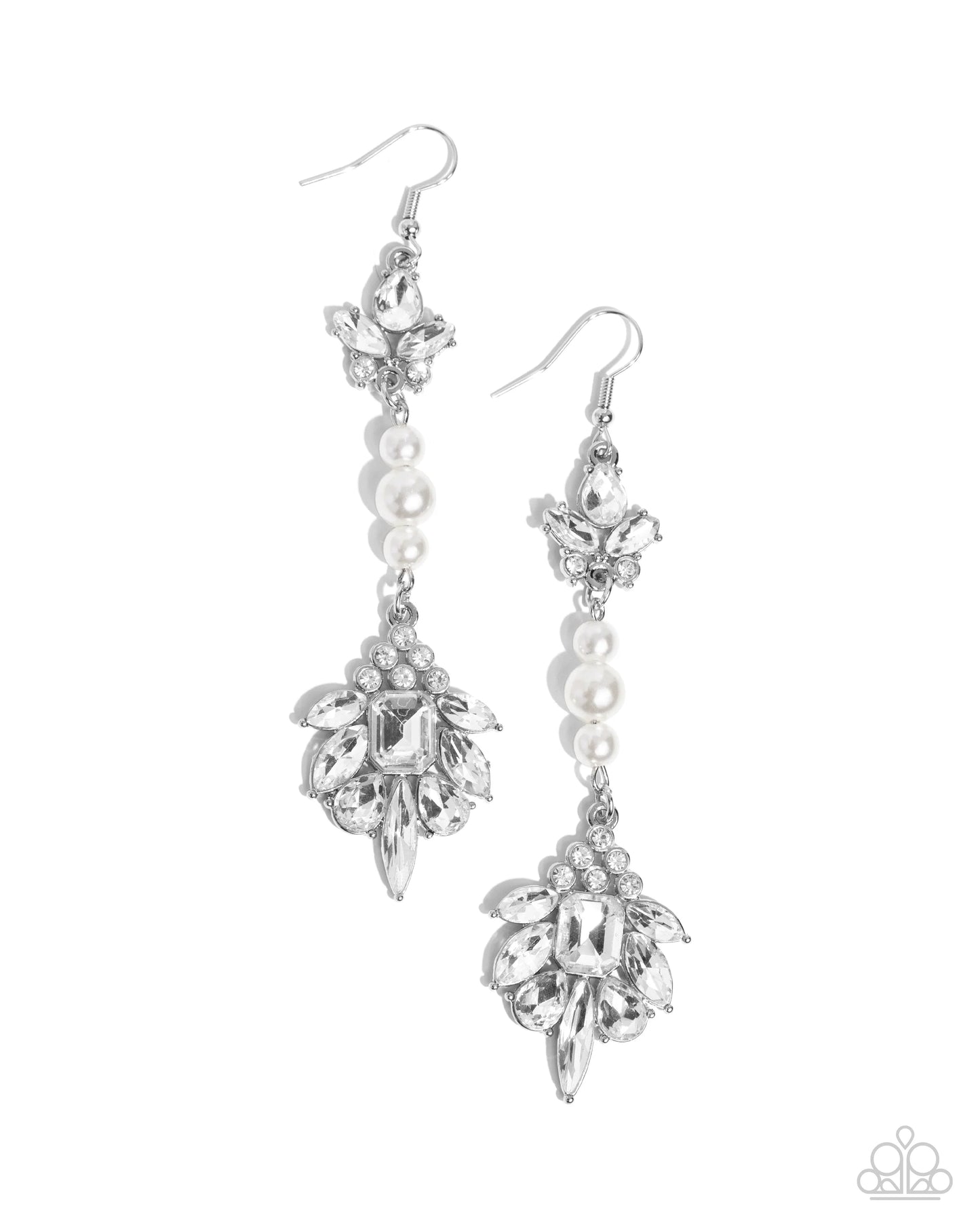 Paparazzi Considerable Captivation - White Earrings