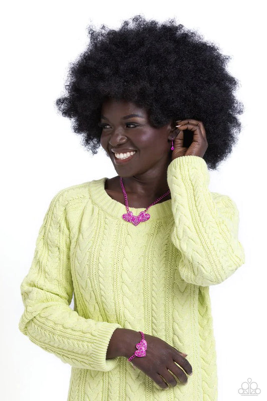 Paparazzi Necklace ~ Low-Key Lovestruck - Pink/Paparazzi Bracelet ~ Lovestruck Lineup - Pink