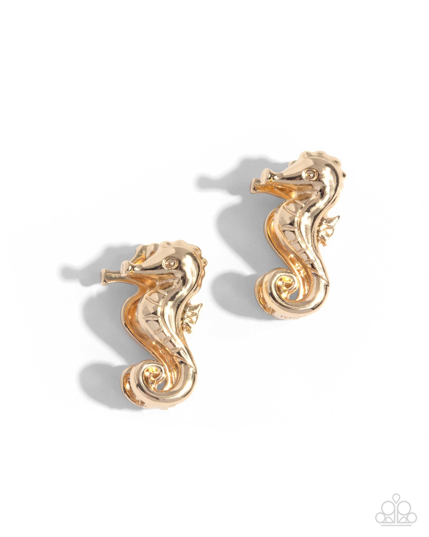Paparazzi Sea Horse Statement - Gold Earrings