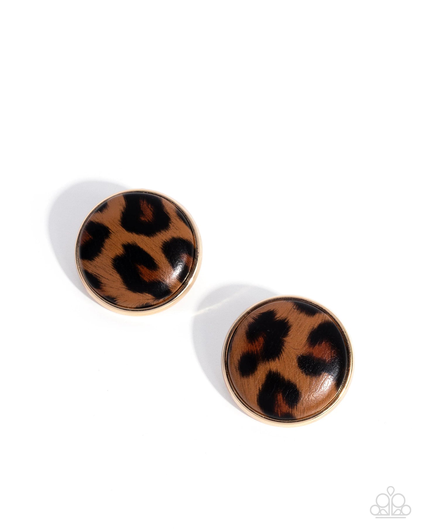 Cheetah Centerpiece - gold - Paparazzi earrings