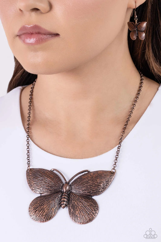 PAPARAZZI "DRAWN TO THE WIND" COPPER NECKLACE