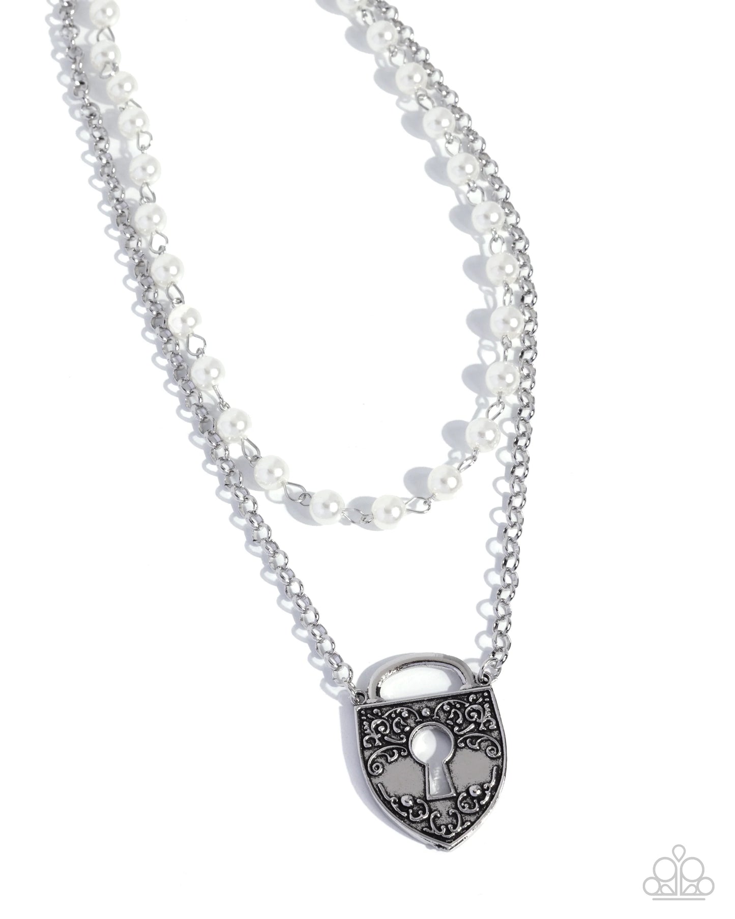 Leisurely Locked - white - Paparazzi necklace