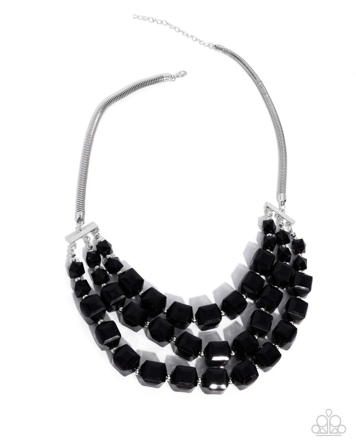 Paparazzi Reliant Rows - Black Necklace