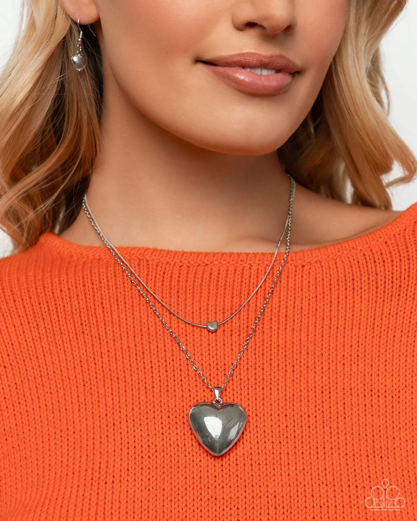 Paparazzi ♥ Halting Hearts ♥ Silver Necklace