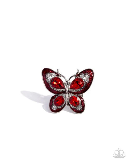 Paparazzi Ring ~ Floating Fantasy - Red