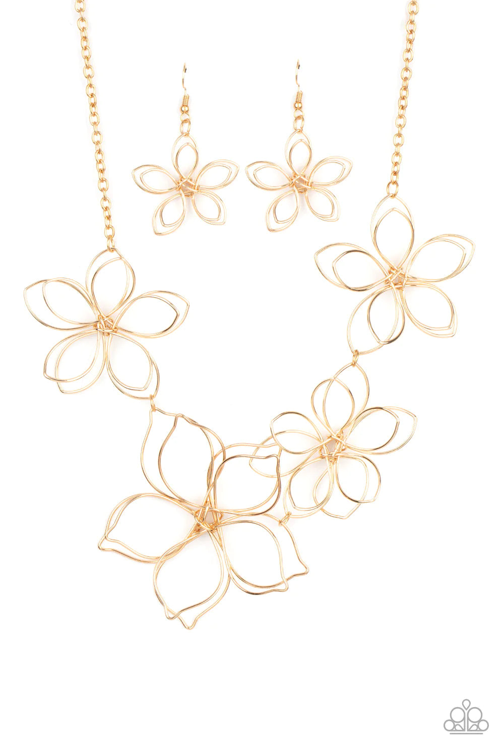 PAPARAZZI "FLOWER GARDEN FASHIONISTA" GOLD NECKLACE