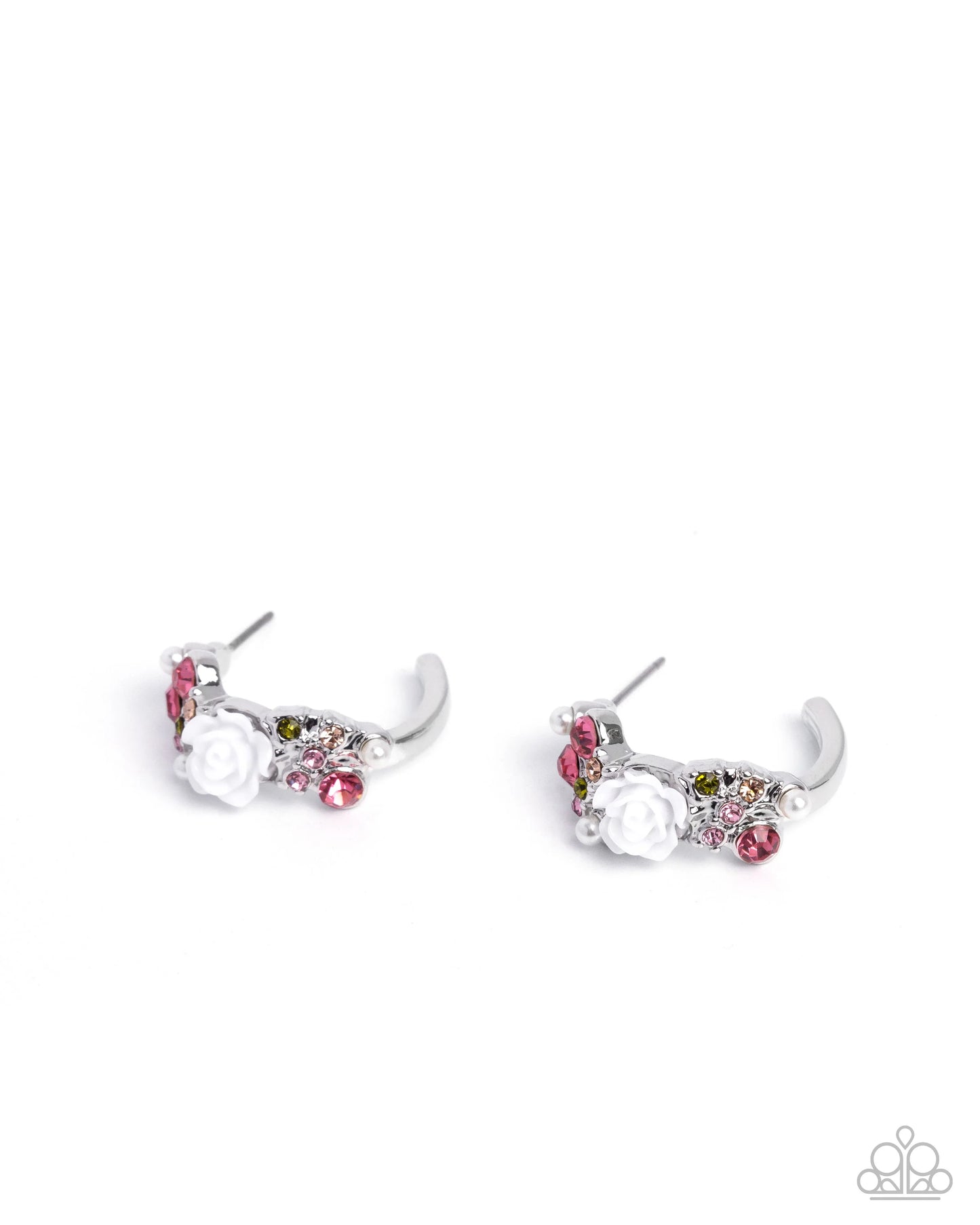 Paparazzi Borderline Bloom - Pink Earrings