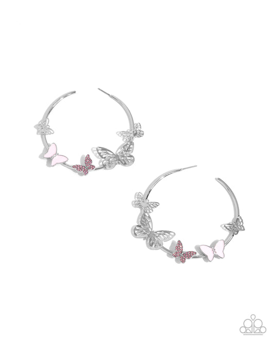 Paparazzi Aerial Allegiance - Pink Earrings