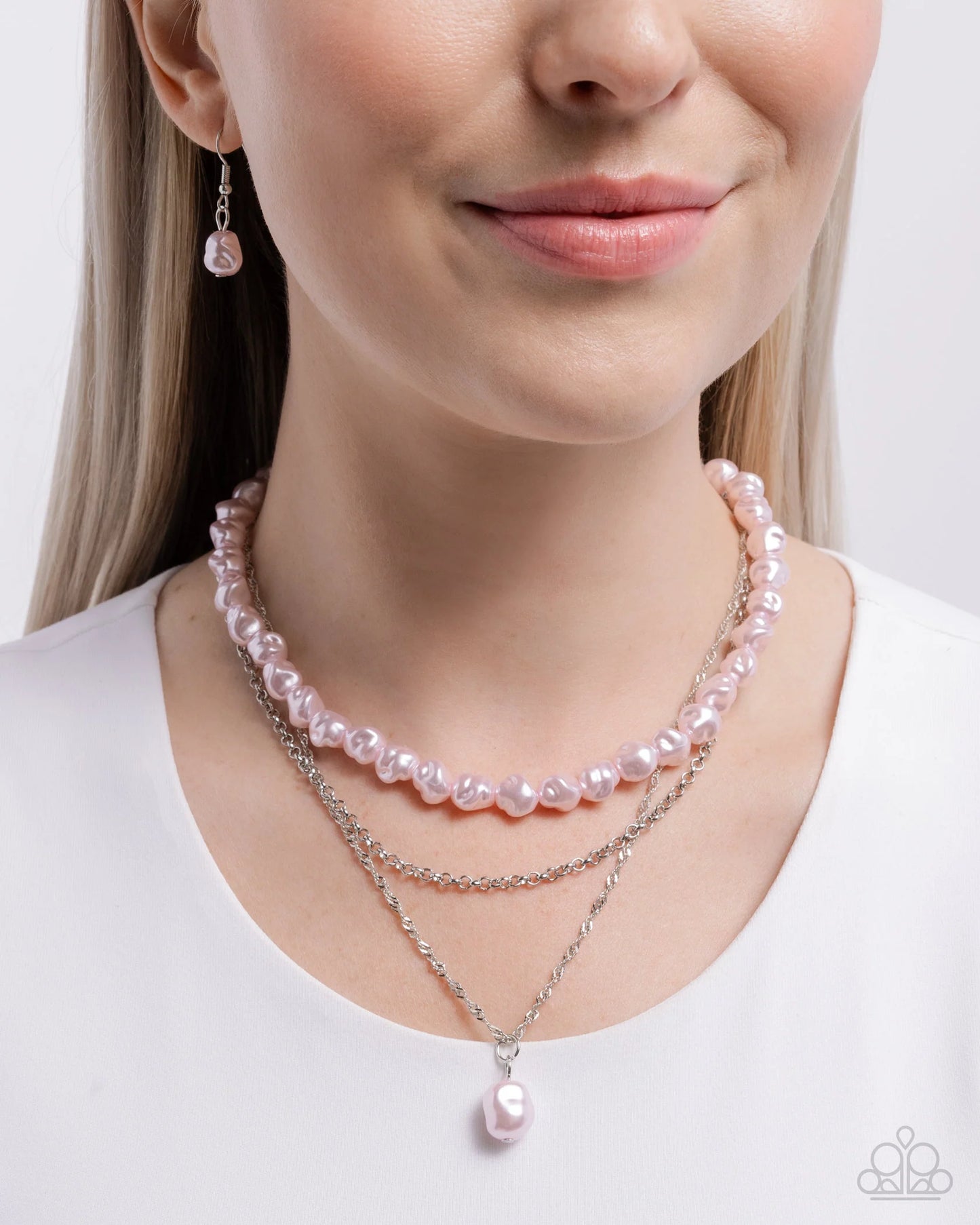 Paparazzi Baroque Bling - Pink Necklace