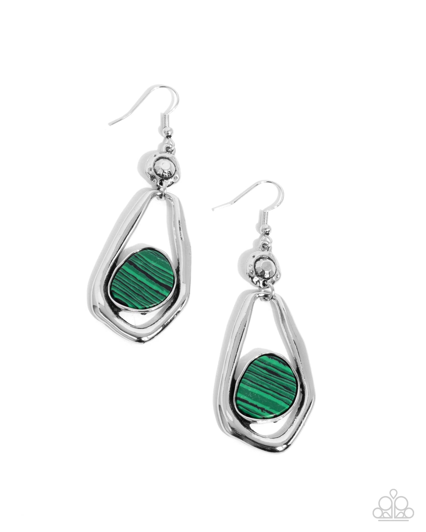 Paparazzi Scouting Spirals - Green Earrings