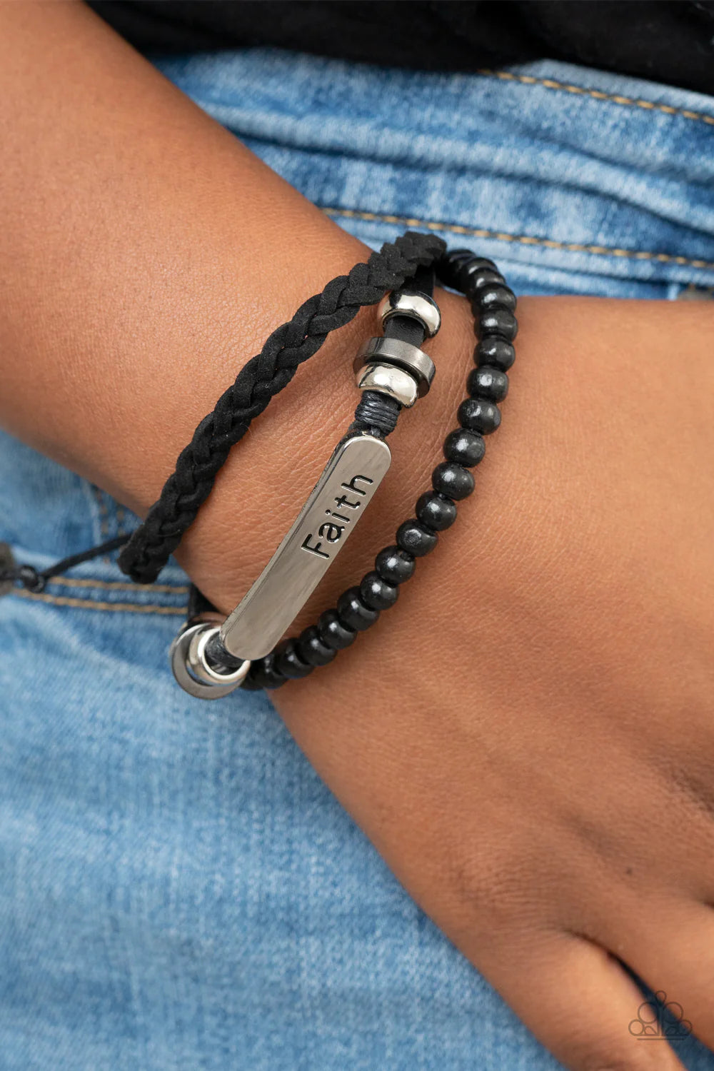 Paparazzi Let Faith Be Your Guide - Black Bracelet
