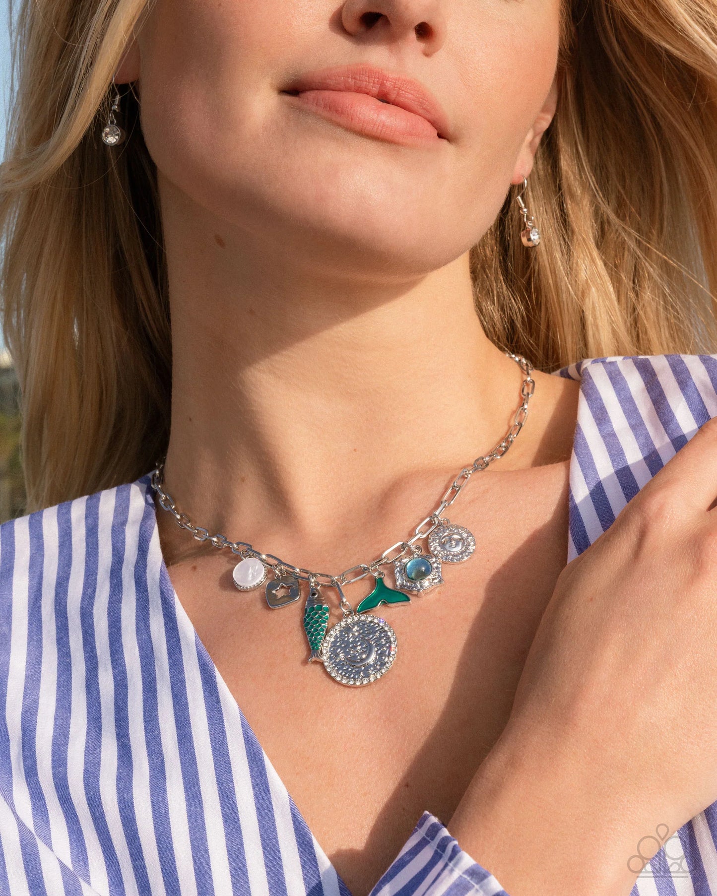 Paparazzi Mismatched Mystery - Green Necklace