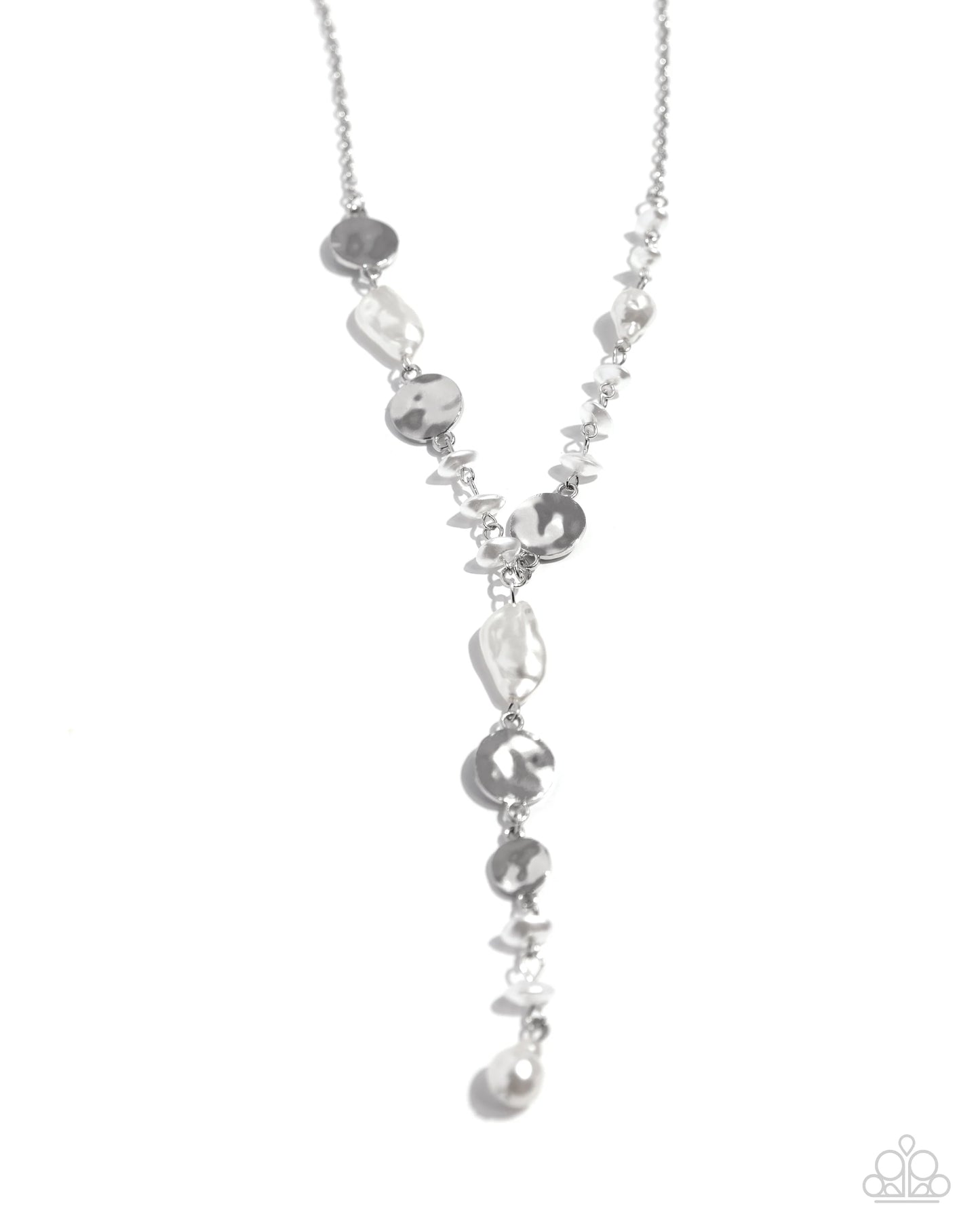 Paparazzi Executive Expression - White Necklace/Paparazzi Cosmopolitan Chic - White Earrings
